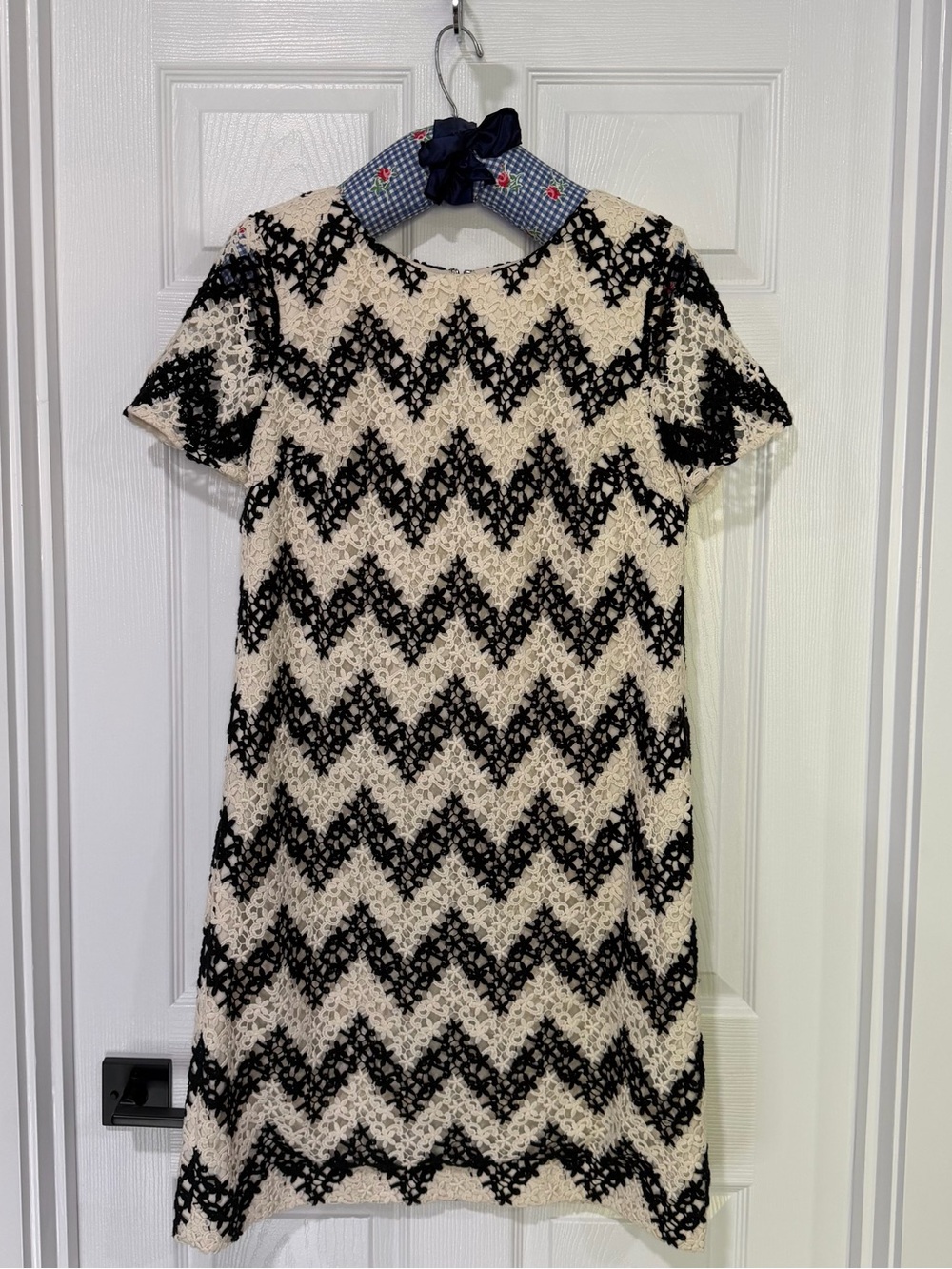 NWT Talbots Cream and Black Lace Shift Dress
